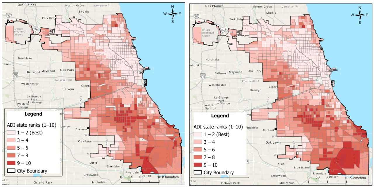 Dati su uno schermo, a rappresentare la mappa pubblica dei crimini di chicagocrime.org