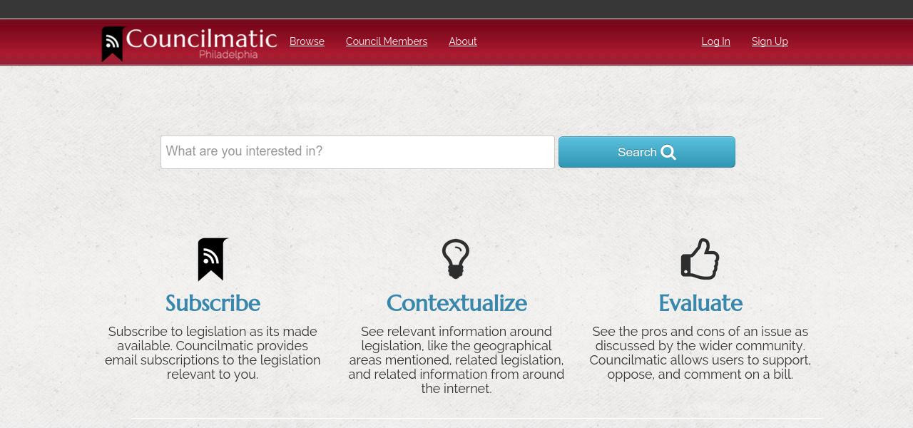 Dati su uno schermo, a rappresentare gli atti del consiglio comunale consultabili su Councilmatic