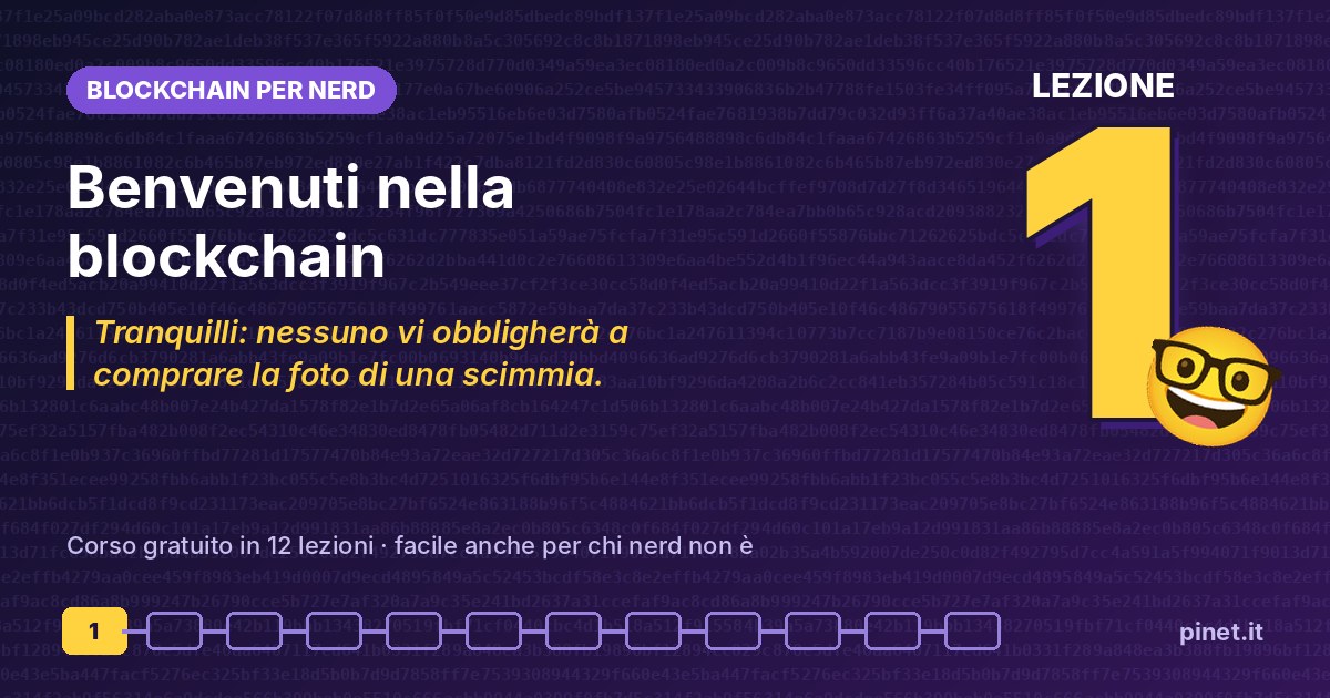 Blockchain per nerd, copertina della lezione 1