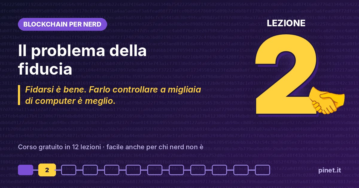 Blockchain per nerd, copertina della lezione 2