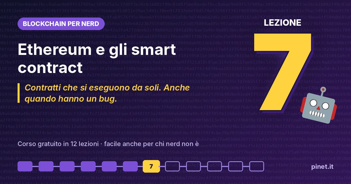 Blockchain per nerd, copertina della lezione 7