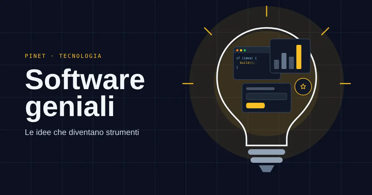 Lampadina stilizzata composta da interfacce grafiche: software geniali