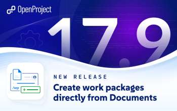 Immagine ufficiale di presentazione della versione 17.9 di OpenProject, software open source per la gestione dei progetti